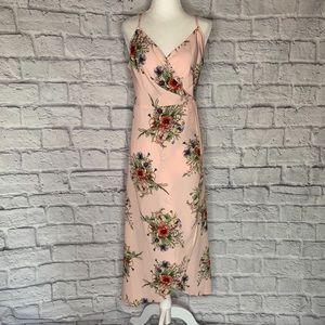 Topshop Pink Wrap Around Floral Dress